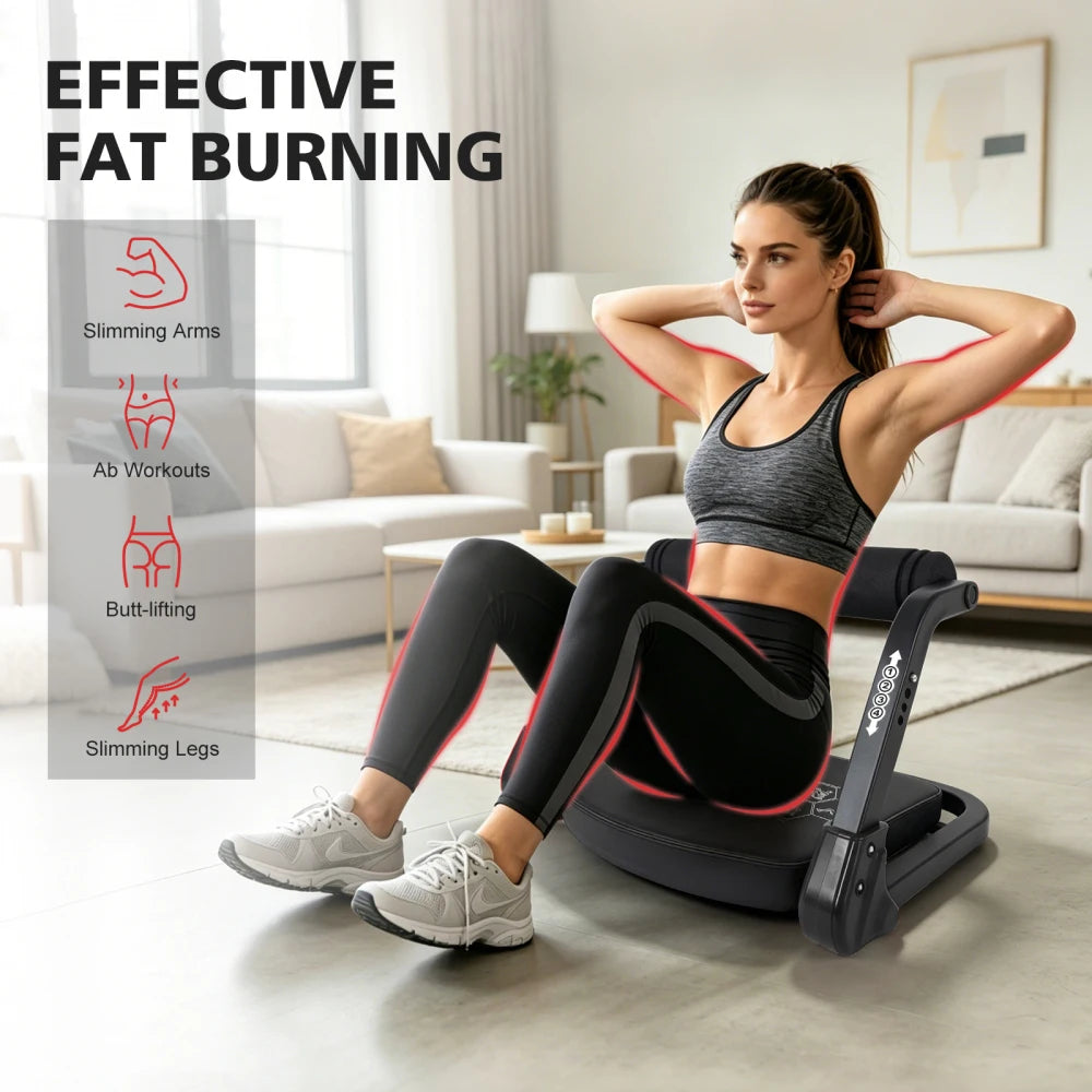 Black Ab Core Trainer Machine with Resistance Bands