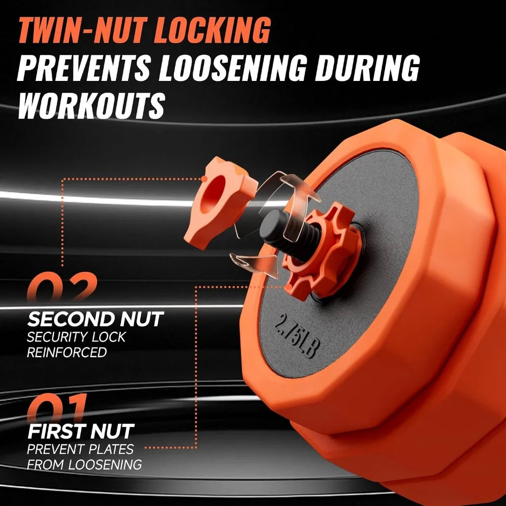 Adjustable Dumbbell Set - Fastening Mechanism - Versatile Free Weights for Home Gym