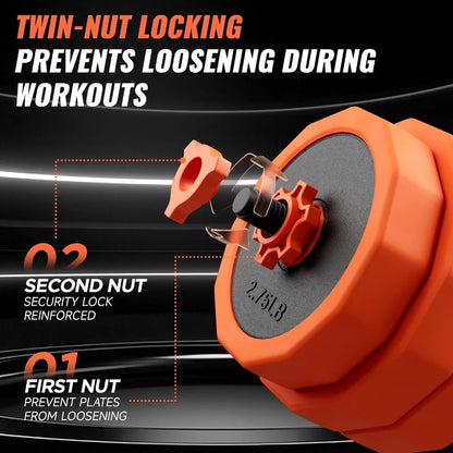 Adjustable Dumbbell Set - Fastening Mechanism - Versatile Free Weights for Home Gym