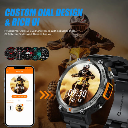 LaNikar KE3 Steel‑Ring Bluetooth Health Smartwatch