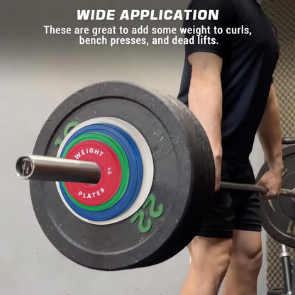 Barbell Fractional Weight Plates 1.25LB 2.5LB 5LB 10LB Set Rubber Coated