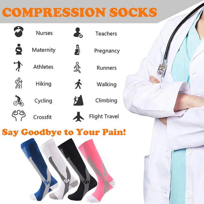 Medical Athletic Nylon Compression Socks Three‑Pair Set