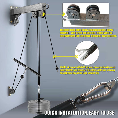 Fitness Cable Pulley System Wall Mounted LAT Pulldown Machines