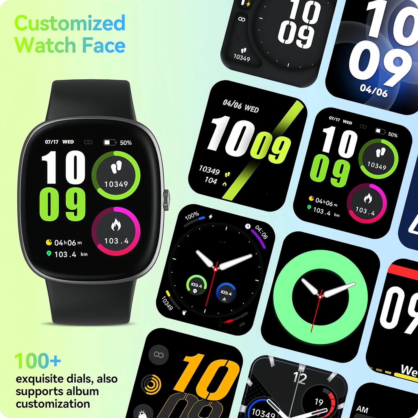 Men Women Fitness Smartwatch with Sleep Tracking