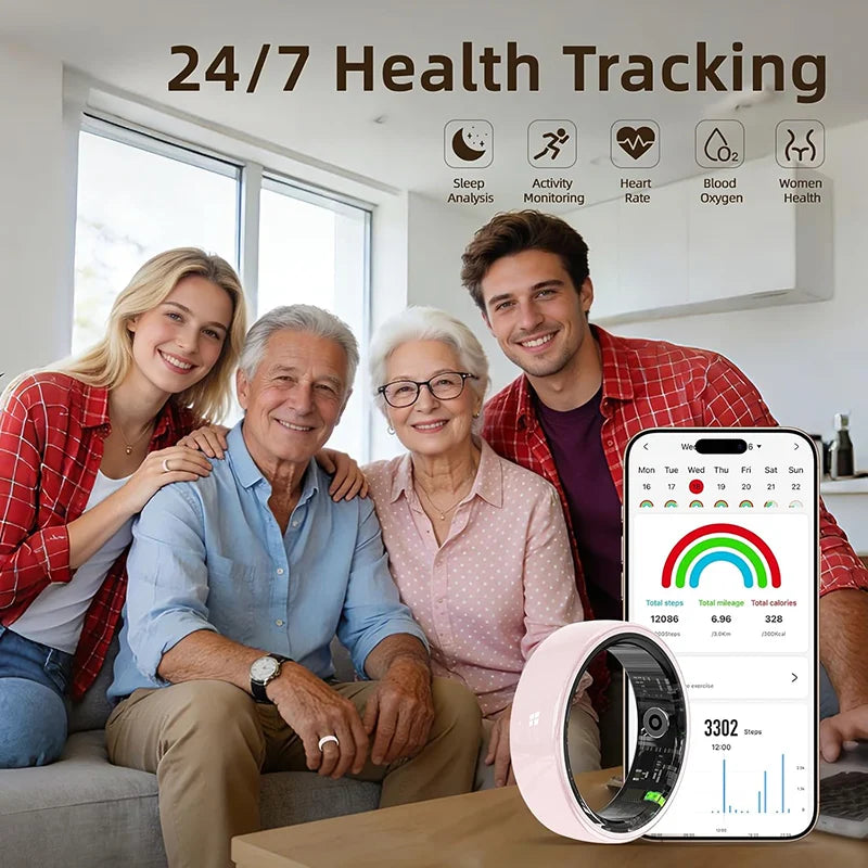 Fashion Ceramic Smart Ring with Health Tracking