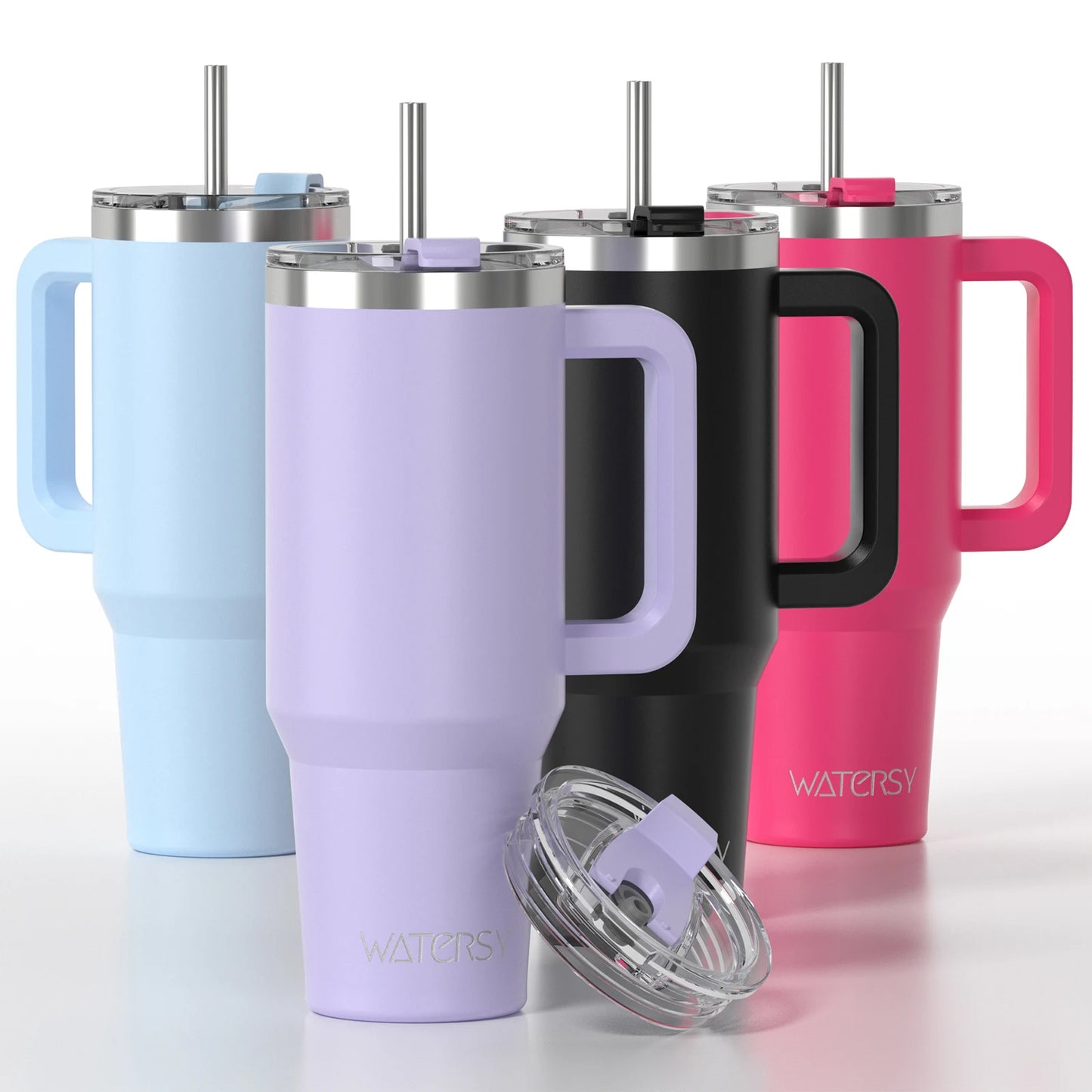 30/40oz Tumbler With Handle and Straw Stainless Steel Thermal