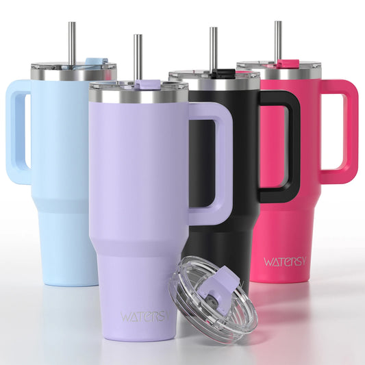30/40oz Tumbler With Handle and Straw Stainless Steel Thermal
