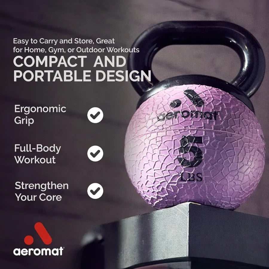 Weighted Exercise Medicine Ball with Anti-Slip Grip & Wide Handle,