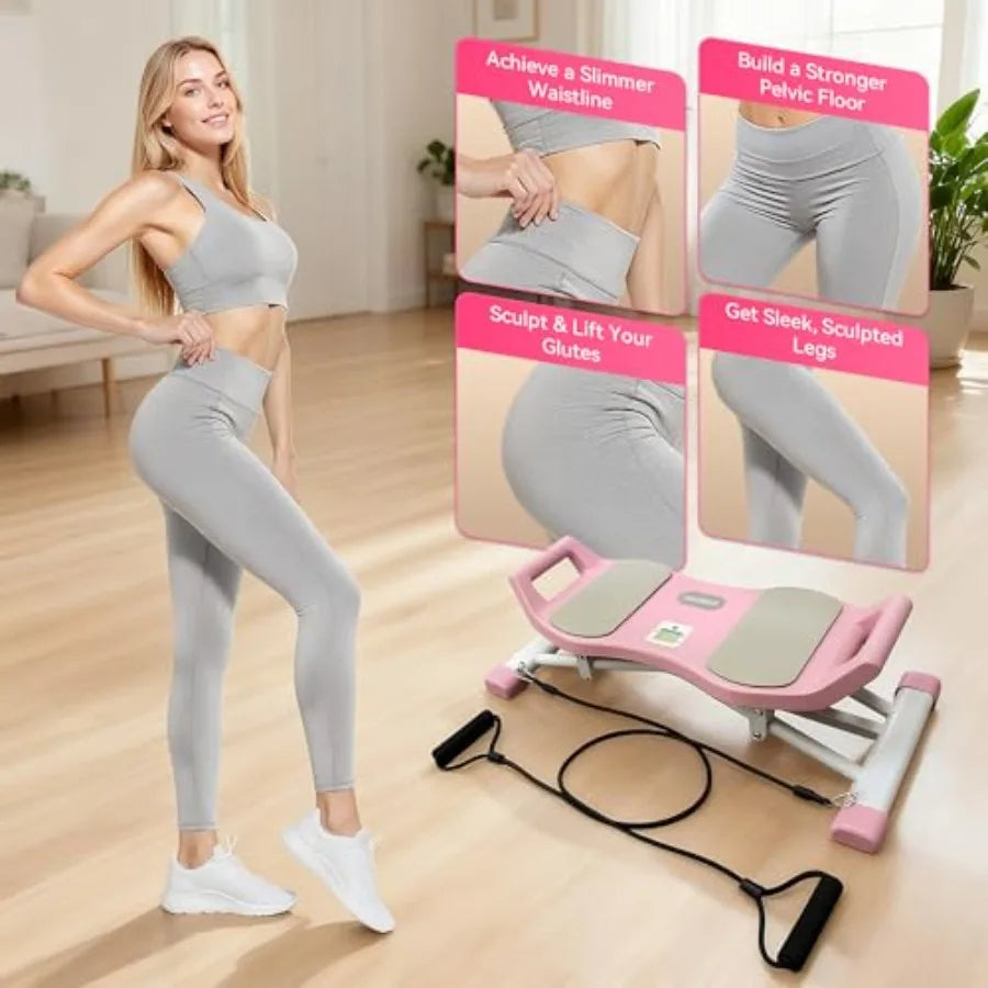 Pink Home Ski Stepper Full‑Body Cardio Trainer