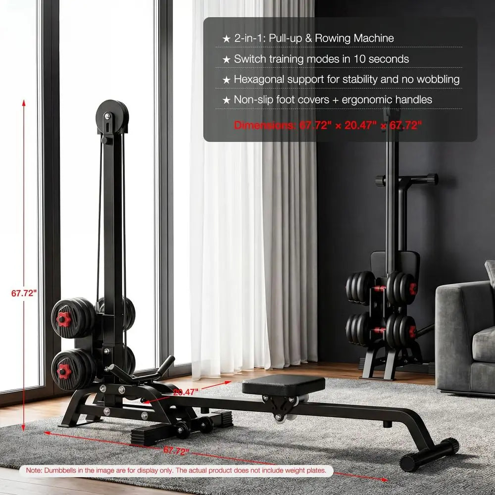 Adjustable Rowing Machine With Weight System Bar