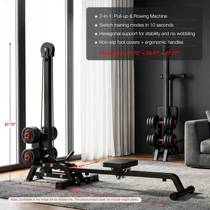 Adjustable Rowing Machine With Weight System Bar