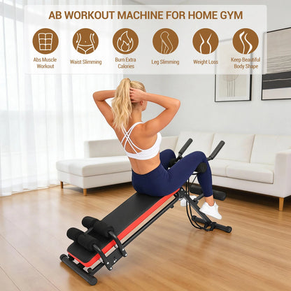 Foldable Adjustable Ab Bench Glider Core Trainer