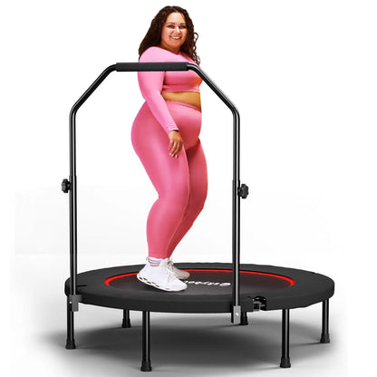 Foldable Adult Rebounder Trampoline with Handlebar