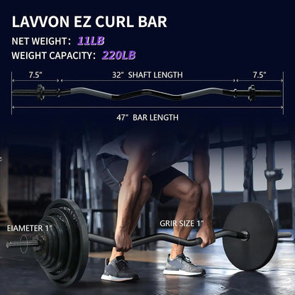 47" EZ Curl Bar for Lifts & Squats