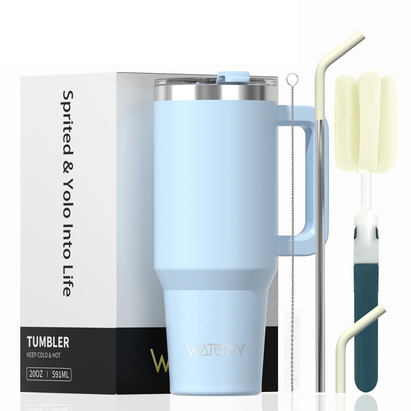 30/40oz Tumbler With Handle and Straw Stainless Steel Thermal