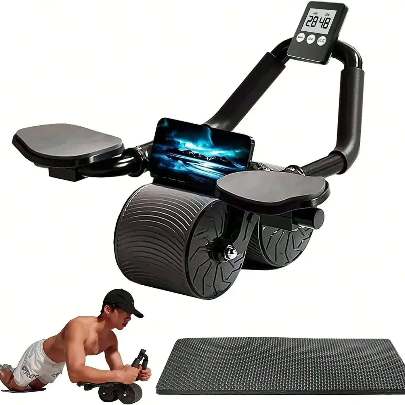 Automatic Rebound Ab Roller with Timer