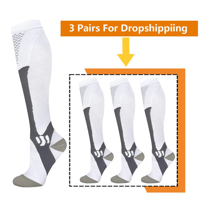 Medical Athletic Nylon Compression Socks Three‑Pair Set