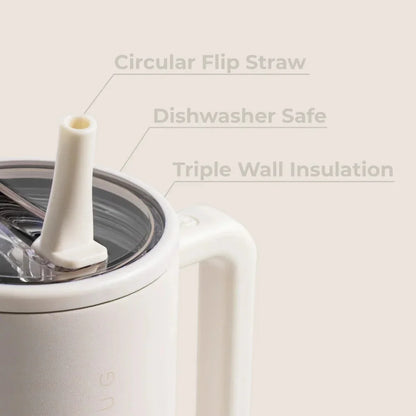 40oz Cream Insulated Stainless Steel Water Bottle