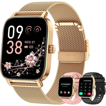 Women's Waterproof Bluetooth Fitness Smartwatch with Health Tracking