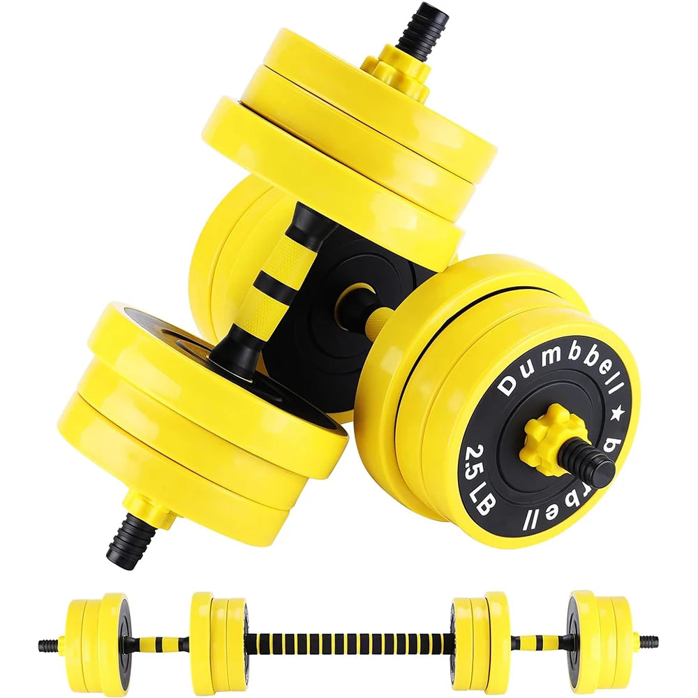 2‑in‑1 Adjustable 44 lb Dumbbell Barbell