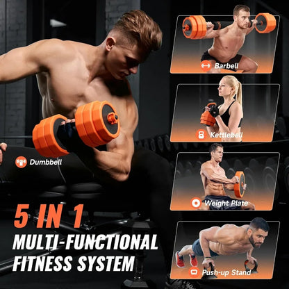 Adjustable Dumbbell Set - Fastening Mechanism - Versatile Free Weights for Home Gym