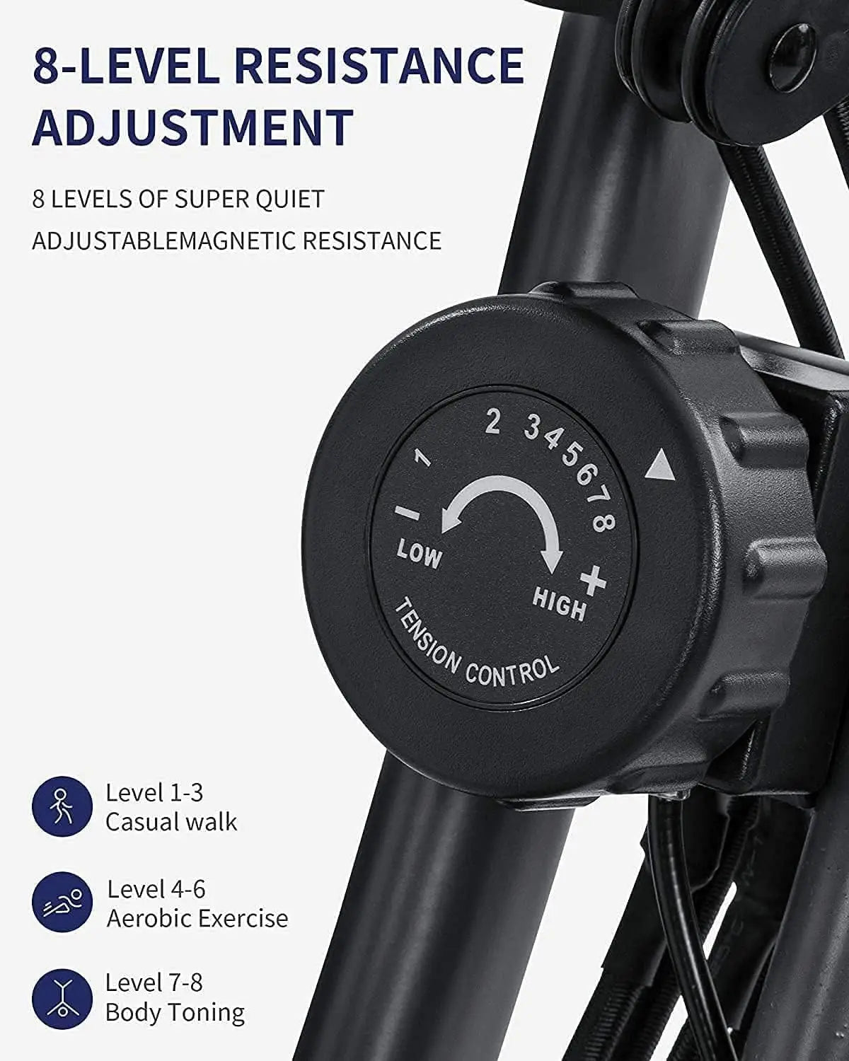 Folding Magnetic Upright Stationary Bike with Pulse Sensor