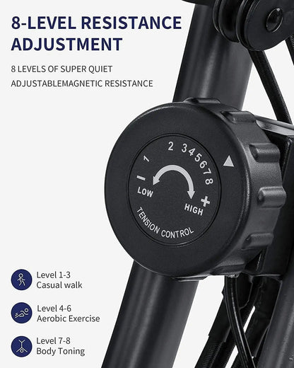 Folding Magnetic Upright Stationary Bike with Pulse Sensor