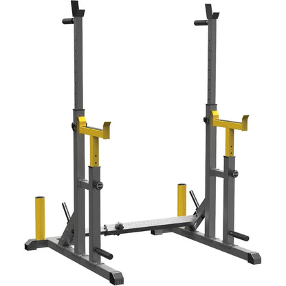 690LB Adjustable Multi‑Function Squat Barbell Rack