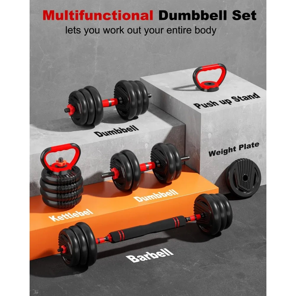 Adjustable Dumbbells, 20/30/45/70/90lbs Free Weight Set with Connector