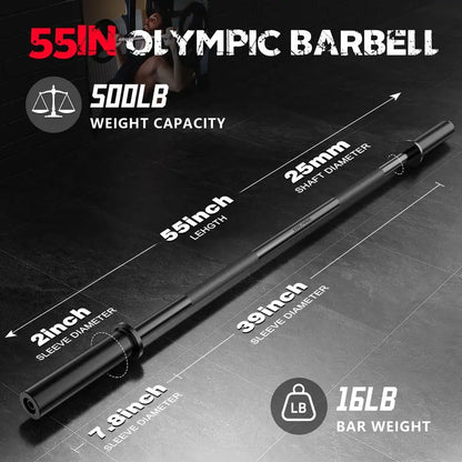 2In Weight Lifting Bar Standard Straight Barbell