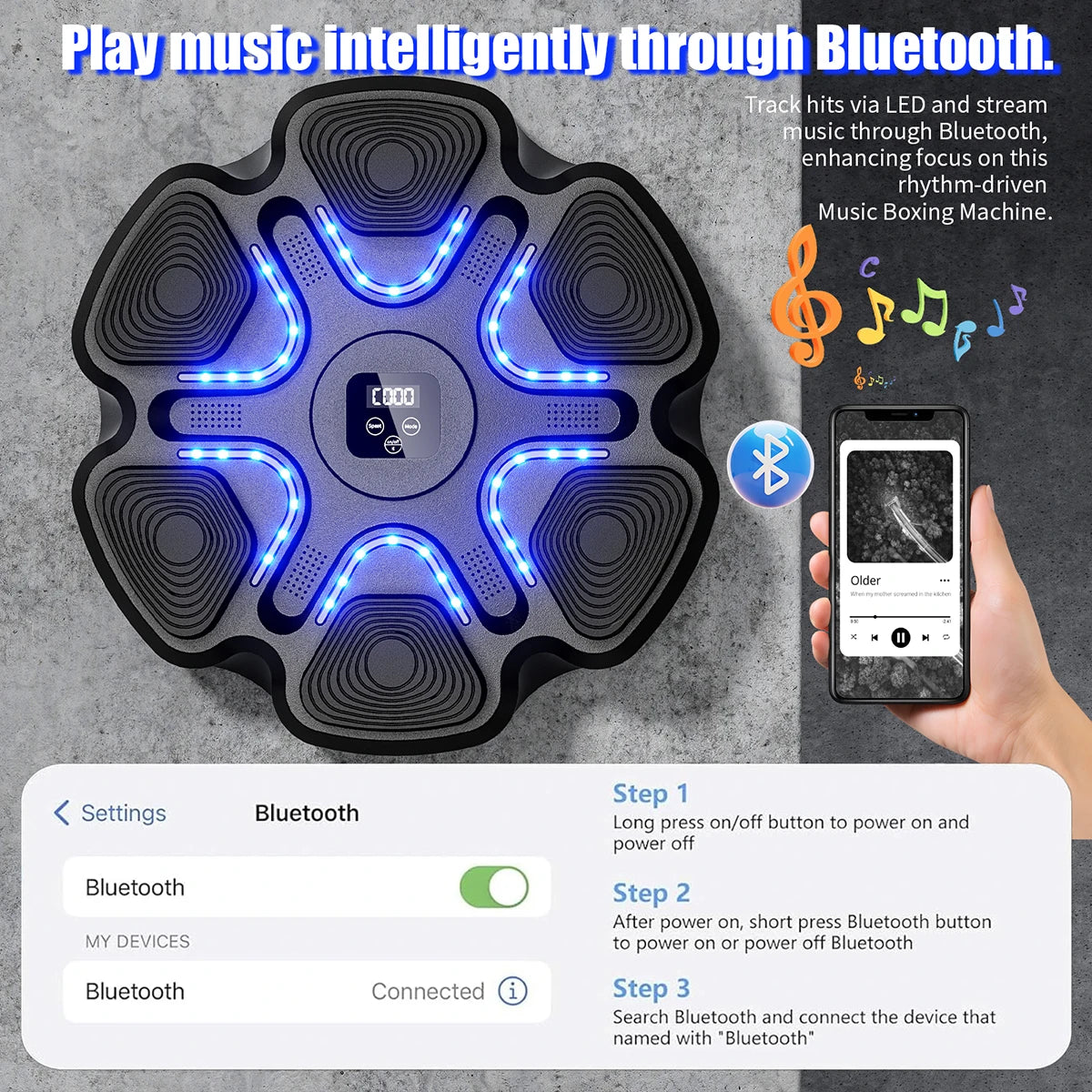 Smart Bluetooth Music Boxing Machine with Gloves