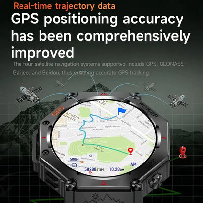 Men’s GPS Military Smartwatch with Bluetooth Calls