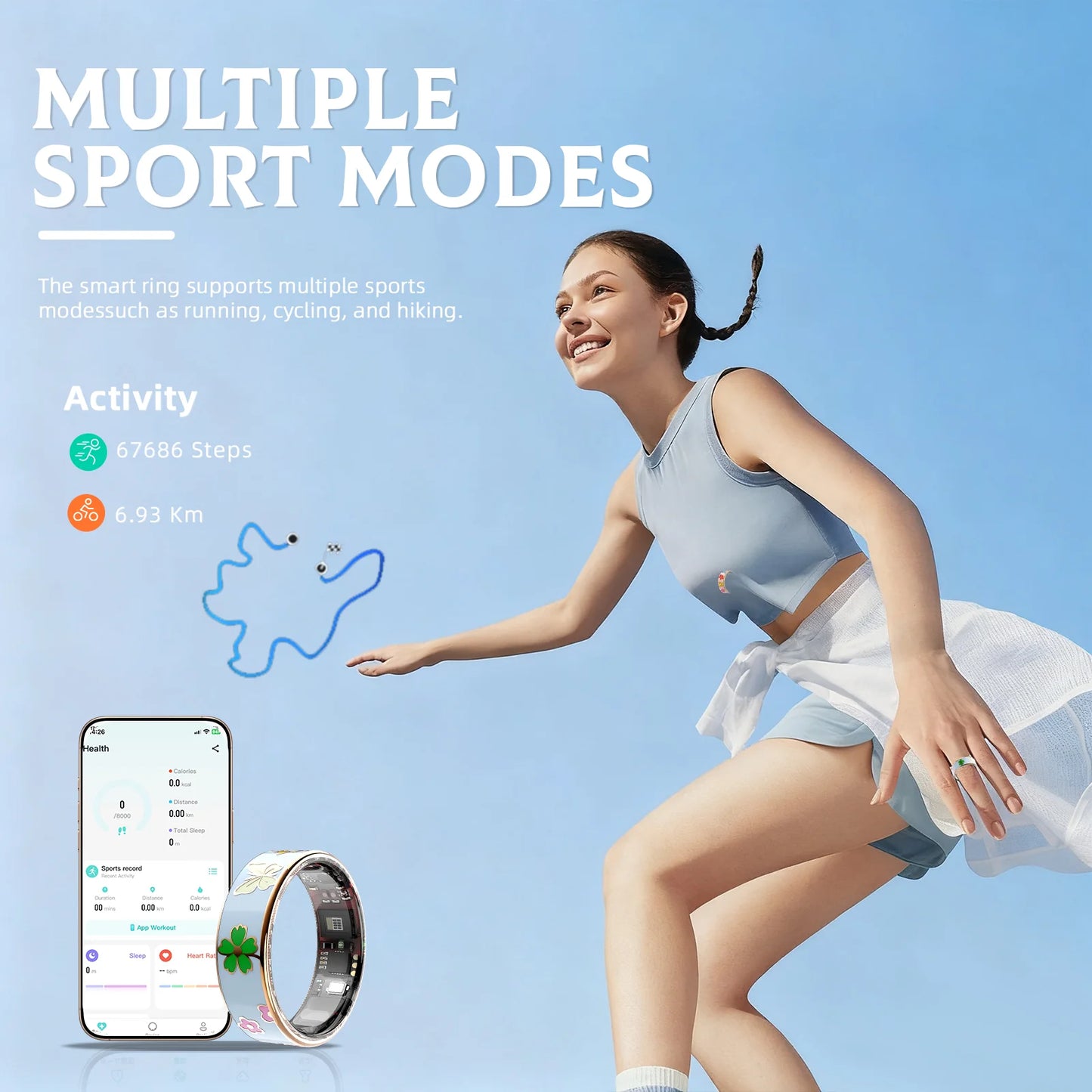 Blue Dragonfly Lotus Smart Ring Health Tracker