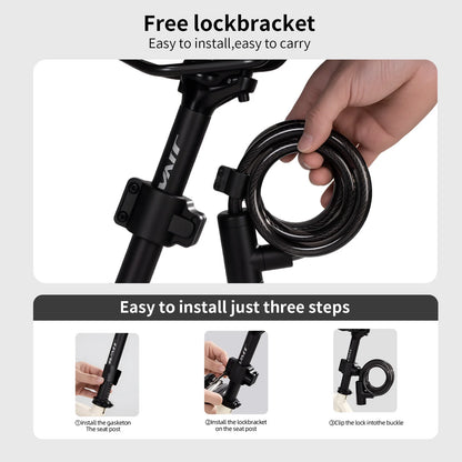 TOSUOD Anti‑Theft Bicycle Cable Lock With Bracket