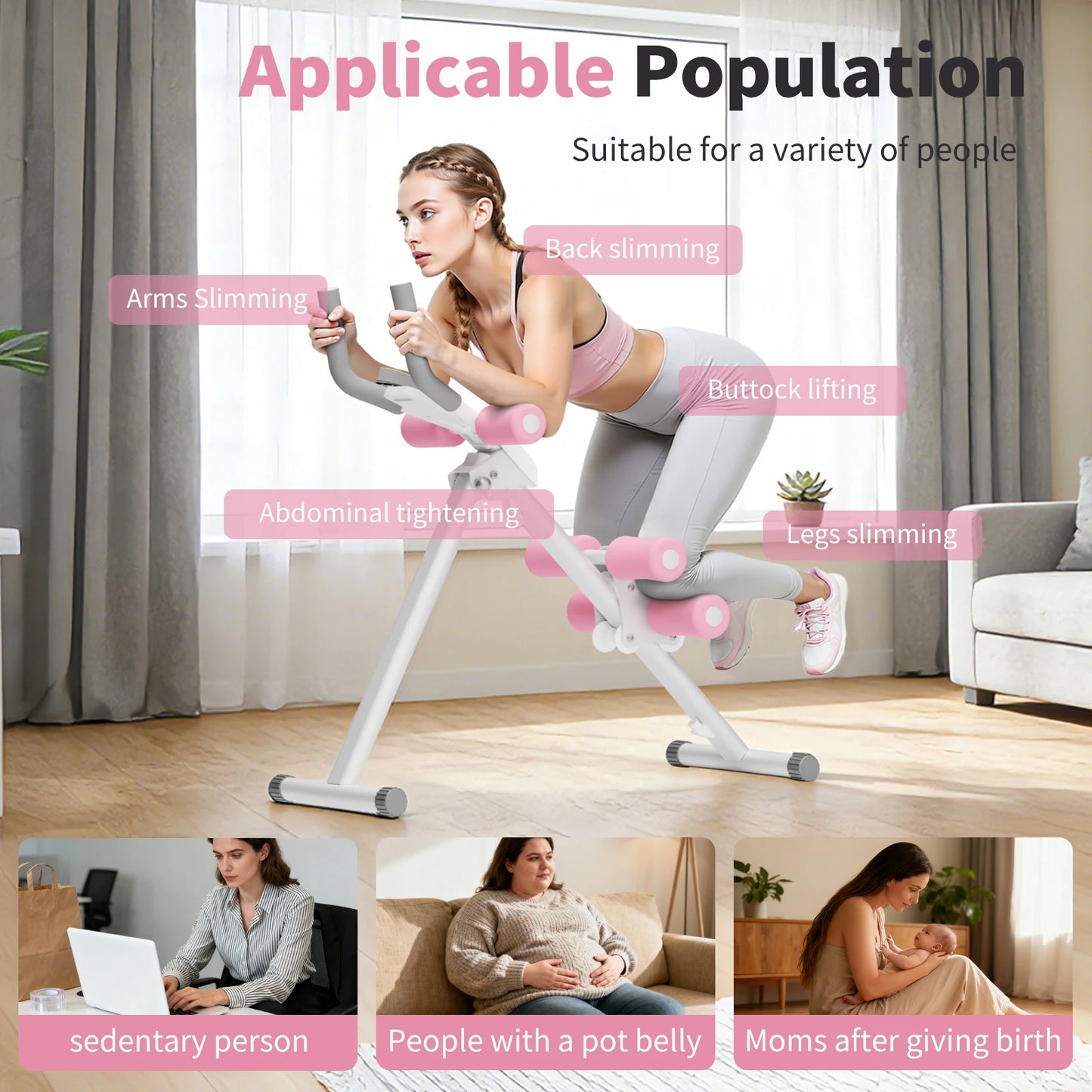 Foldable Ab Trainer Waist Toner Home Gym
