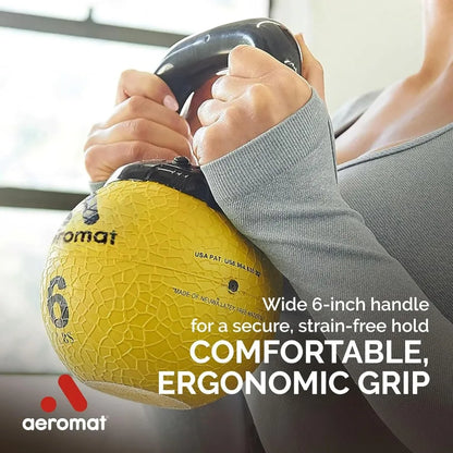 Weighted Exercise Medicine Ball with Anti-Slip Grip & Wide Handle,