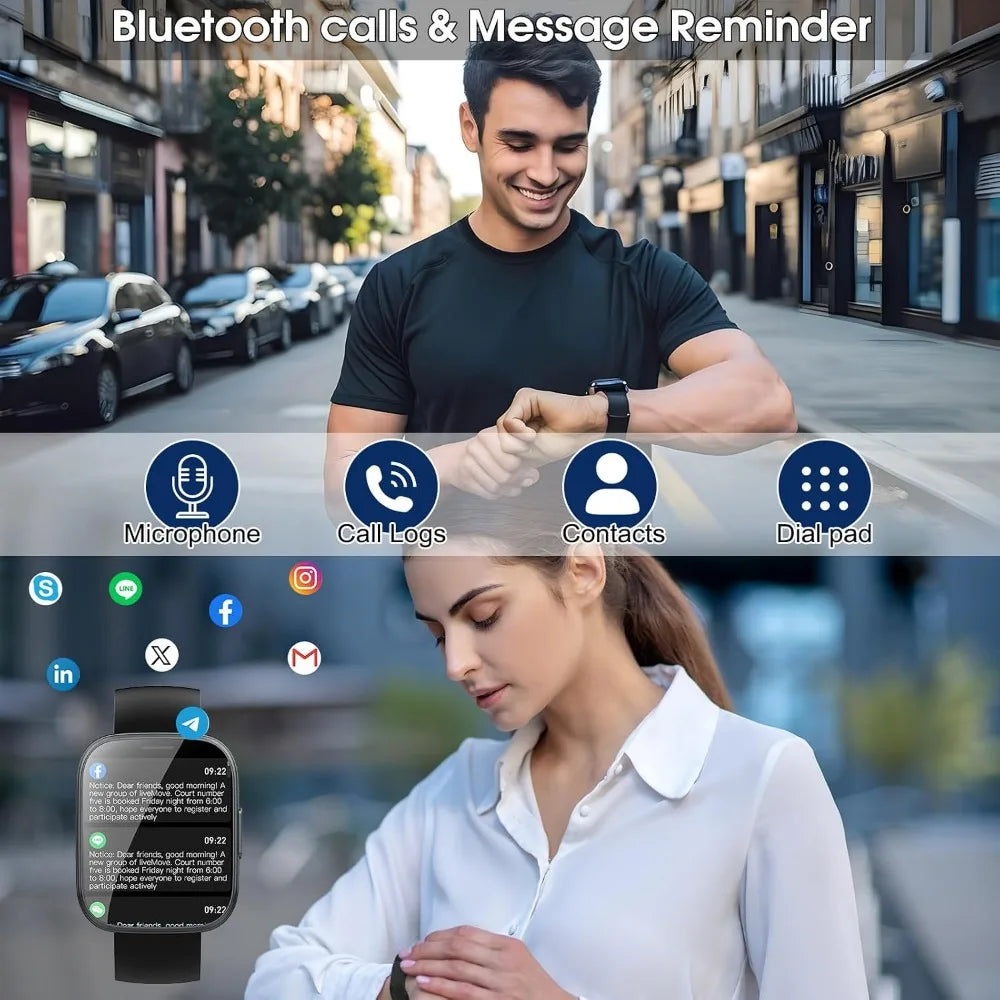 HD touchscreen fitness watch with Bluetooth calls