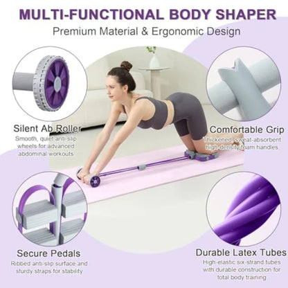 6‑Tube Pedal Bands with Ab Roller Trainer
