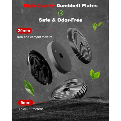 Adjustable Dumbbells, 20/30/45/70/90lbs Free Weight Set with Connector