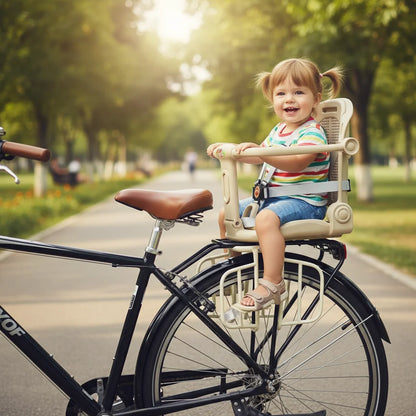 Adjustable Kids Bike Seat with Safety Backrest