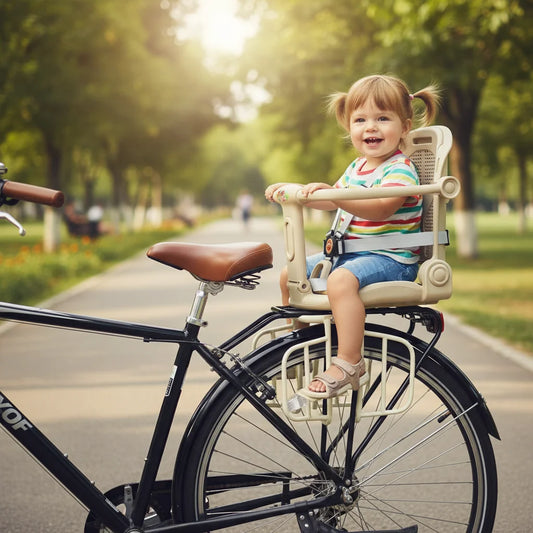 Adjustable Kids Bike Seat with Safety Backrest