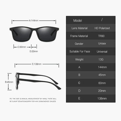 Luxury Men Polarized Sunglasses Fashion Vintage Square