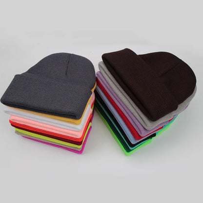 Solid Unisex Beanie Autumn Winter Wool Blends