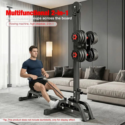 Adjustable Rowing Machine With Weight System Bar