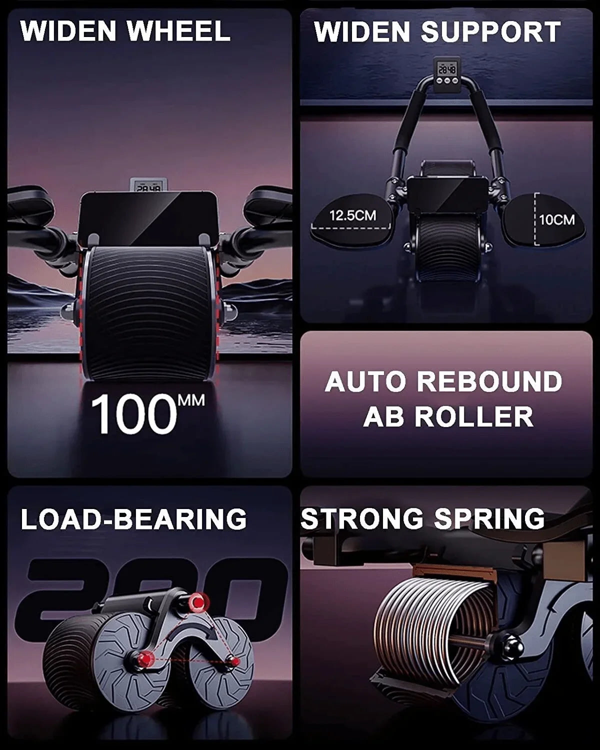 Automatic Rebound Ab Roller with Timer
