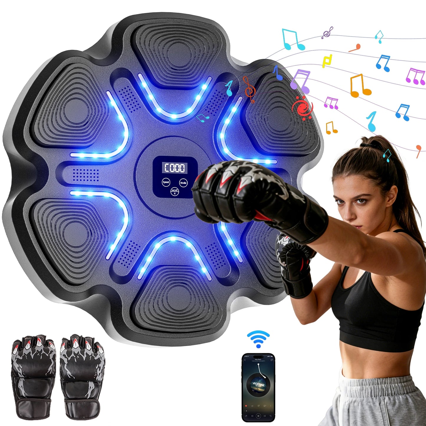 Smart Bluetooth Music Boxing Machine with Gloves