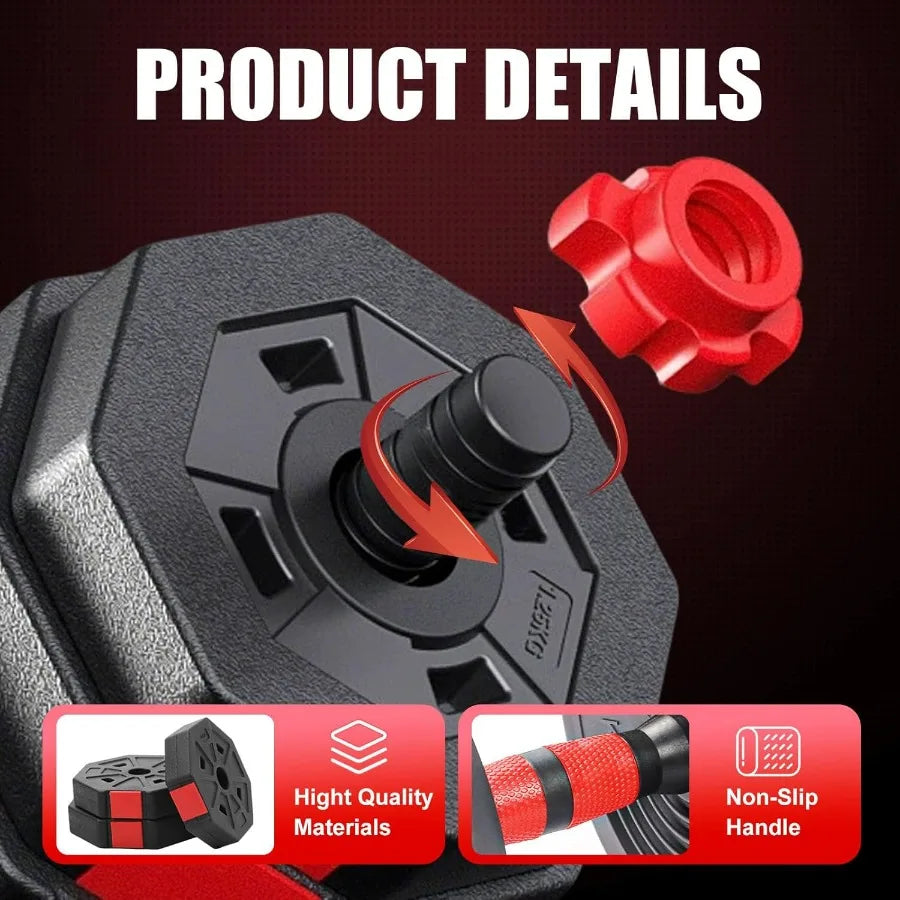 Adjustable Free‑Weight Dumbbell Barbell Home Gym Set