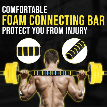 2‑in‑1 Adjustable 44 lb Dumbbell Barbell