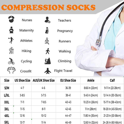 Medical Athletic Nylon Compression Socks Three‑Pair Set