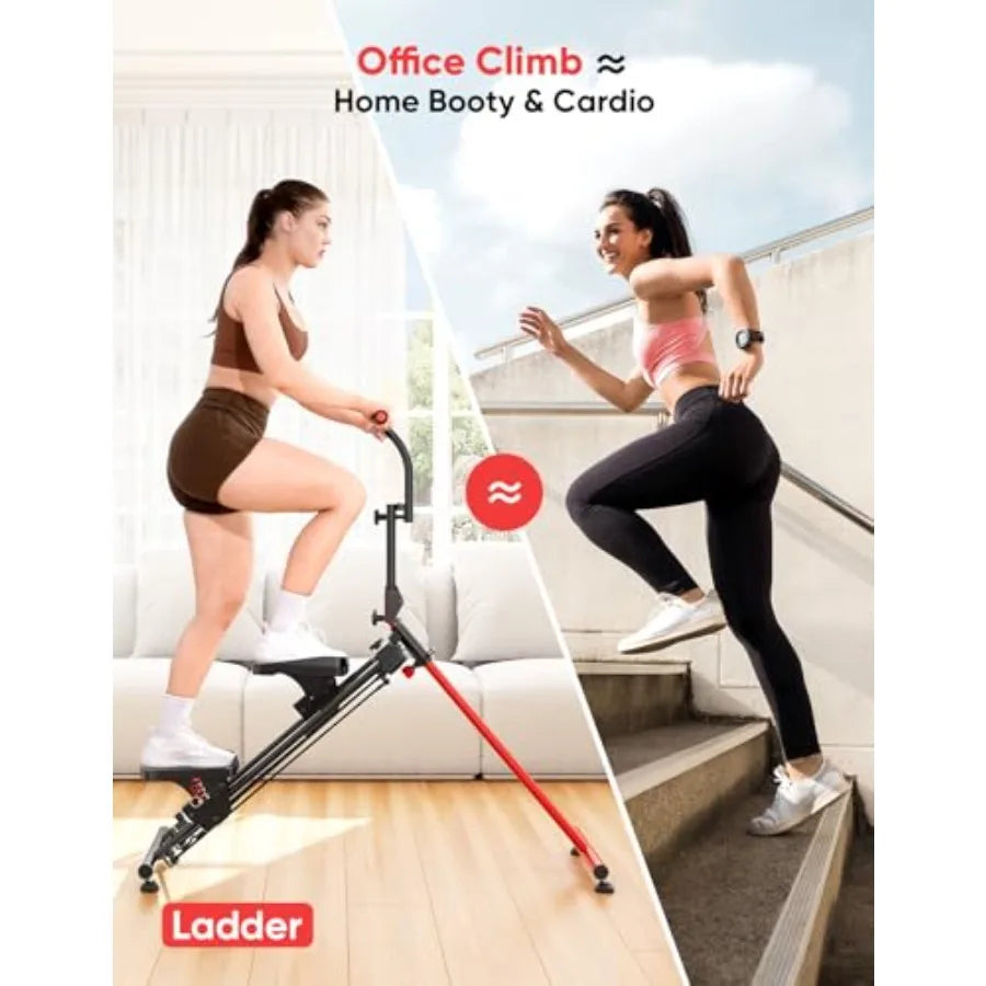 Adjustable Folding Stair Stepper with Ski Simulation